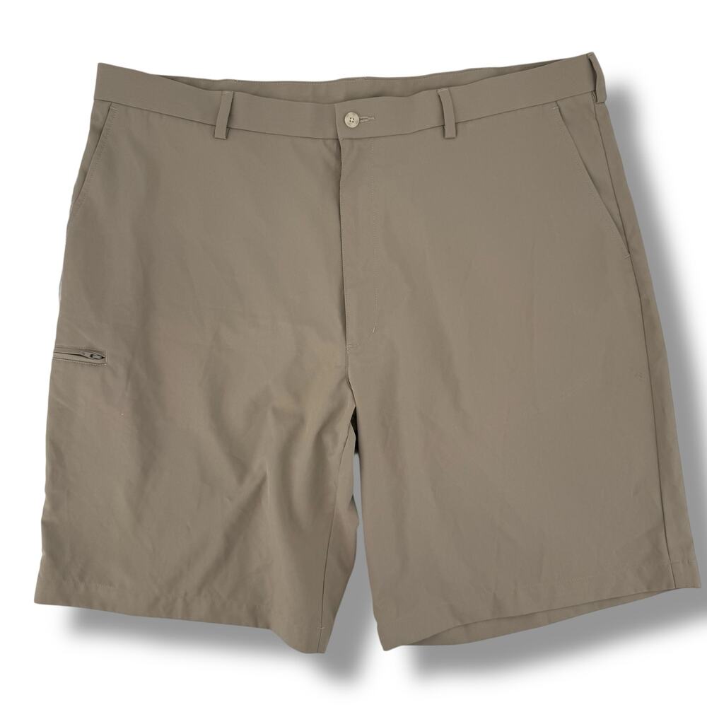 Grand Slam Golf Shorts Mens Size 42 10" Inseam Khaki Cargo Pocket